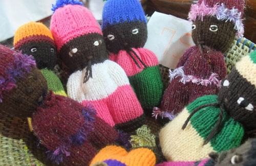 Knitted dolls.