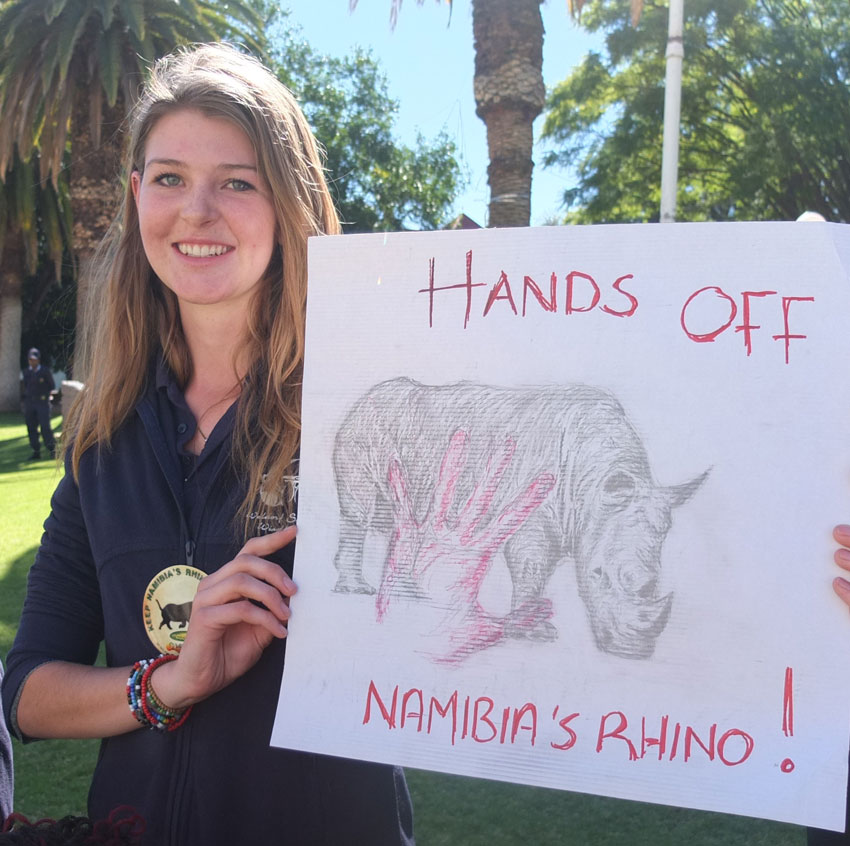 Rhino protest at Zoo park. Photo ©Jana-Mari Smith