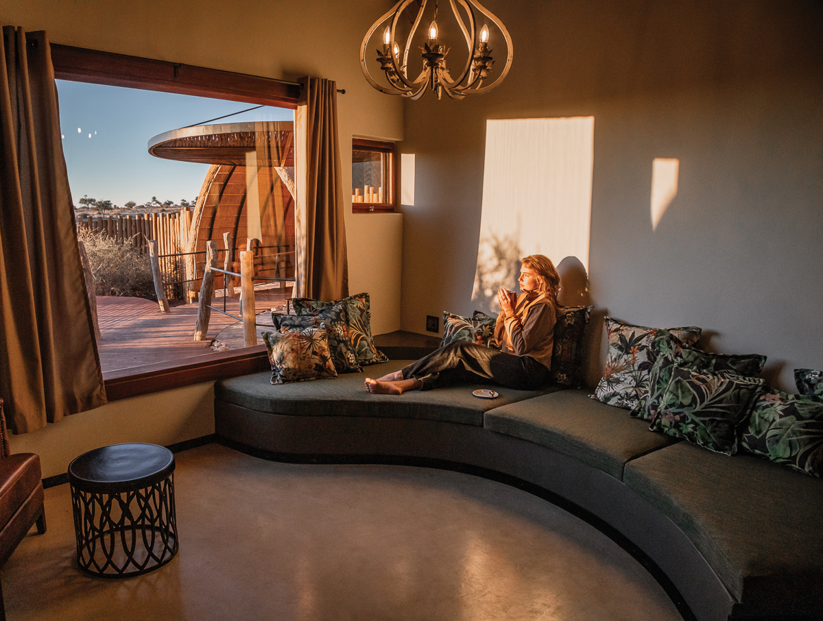 Discover Namibia's hidden gem at Ondili's Kalahari Red Dunes Lodge offers a unique blend of luxury and farmyard charm amidst the red dunes.