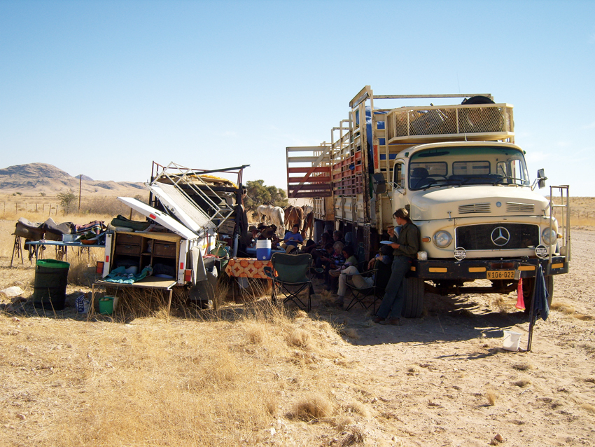 Backup lorry with supplies.